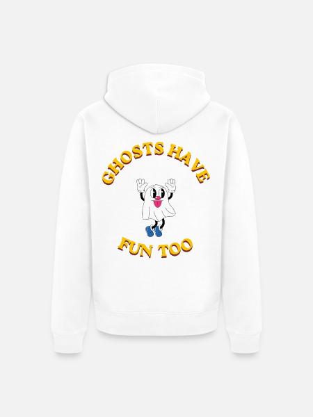 Ghosts Have Fun Too - Unisex Premium Organic Zip Hoodie - white