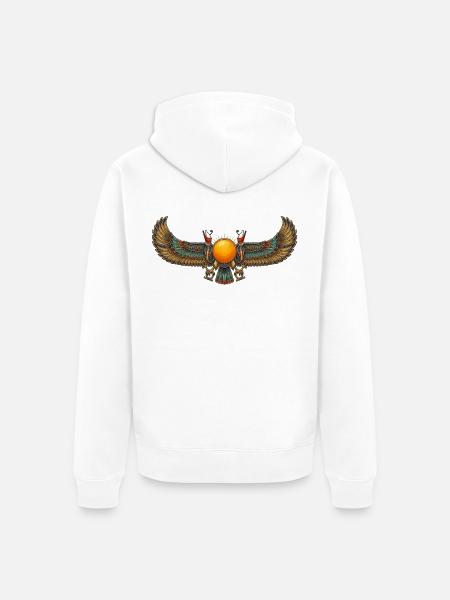 Solar Winged Emblem - Unisex Premium Organic Zip Hoodie - white