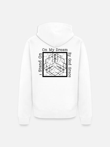 On My Dream Fractal Web - Unisex Premium Organic Zip Hoodie - white