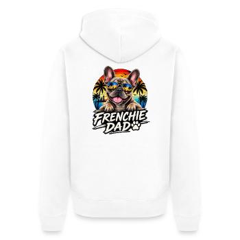Frenchie Dad - French Bulldog Shirt - Unisex Premium Organic Zip Hoodie - white - Back - Nico (187cm)