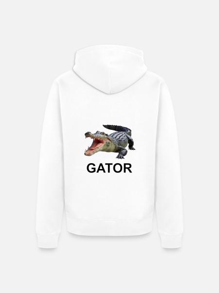 Gator shirt - Unisex Premium Organic Zip Hoodie - white