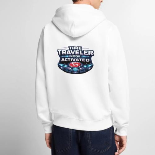 Time Traveler Mode – Futuristic Neon Sci-Fi Tee - Unisex Premium Organic Zip Hoodie