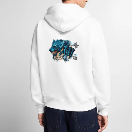 Blue Wolf Graffiti Street Art - Unisex Premium Organic Zip Hoodie