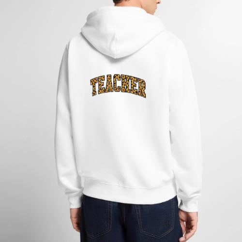 Leopard Print Teacher Typography - Unisex Premium Organic Zip Hoodie