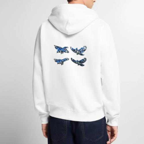 Silver Blue Jay Flight Stages - Unisex Premium Organic Zip Hoodie