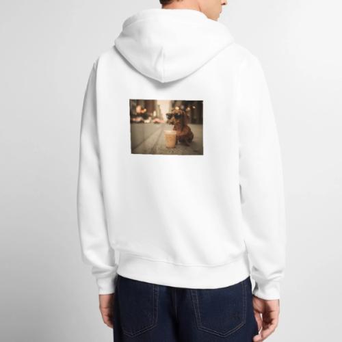 Funny Dachshund Iced Coffee Lover Tee - Unisex Premium Organic Zip Hoodie