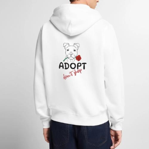 Retro Adopt Dont Shop Cute Puppy Rose Tee - Unisex Premium Organic Zip Hoodie