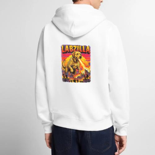 Labzilla Giant Yellow Labrador Monster Tee - Unisex Premium Organic Zip Hoodie