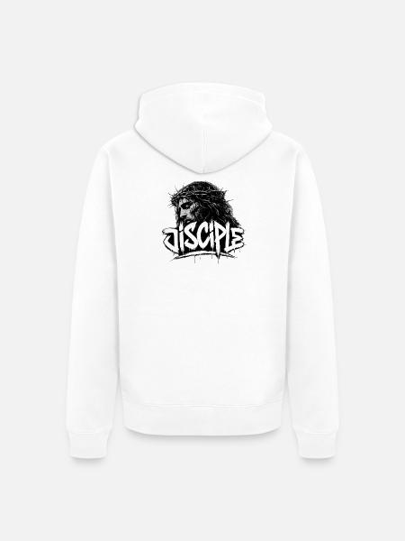 Disciples - Unisex Premium Organic Zip Hoodie - white