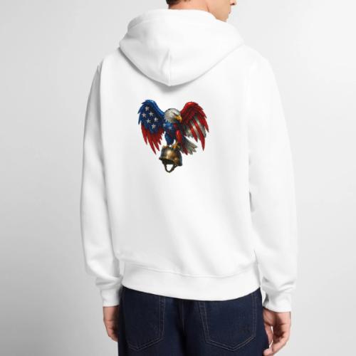 American Flag Bald Eagle - Helmet - Unisex Premium Organic Zip Hoodie
