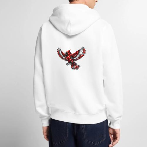 Silver Cardinal in Flight - Unisex Premium Organic Zip Hoodie