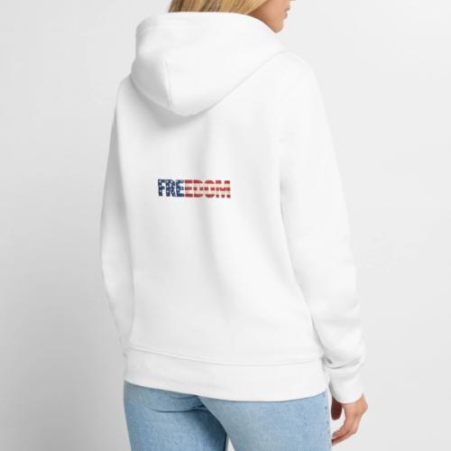 Freedom American Flag Distressed Patriotic Shirt - Unisex Premium Organic Zip Hoodie