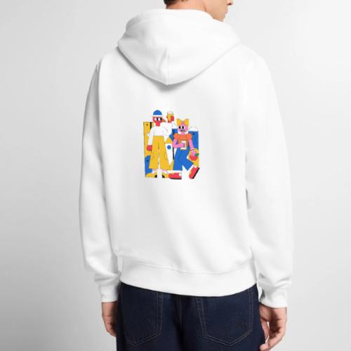 Bold Geometric Duo Pop Art - Unisex Premium Organic Zip Hoodie