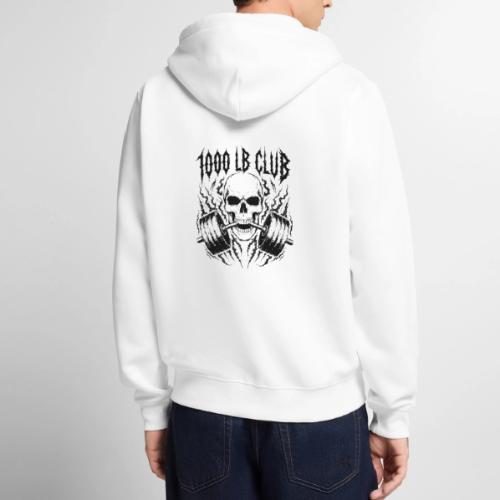 1000 LB Club Skull Barbell Powerlif - Unisex Premium Organic Zip Hoodie
