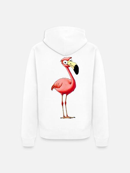 Flamingos Style - Unisex Premium Organic Zip Hoodie - white