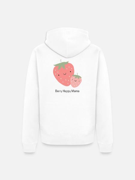 Berry Happy Mama - Unisex Premium Organic Zip Hoodie - white