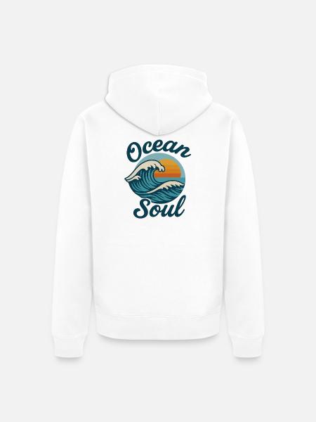 Ocean Soul Waves Sunset - Unisex Premium Organic Zip Hoodie - white