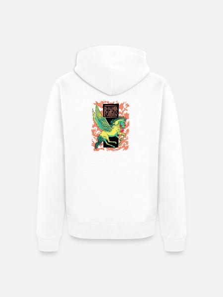 Mythic Pegasus Banner - Unisex Premium Organic Zip Hoodie - white