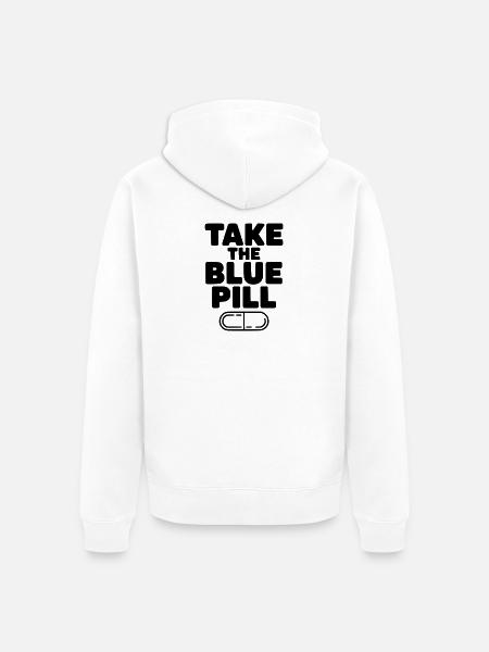 Take the Blue Pill - Unisex Premium Organic Zip Hoodie - white