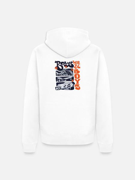 Roys Wheels & Sneakers - Unisex Premium Organic Zip Hoodie - white