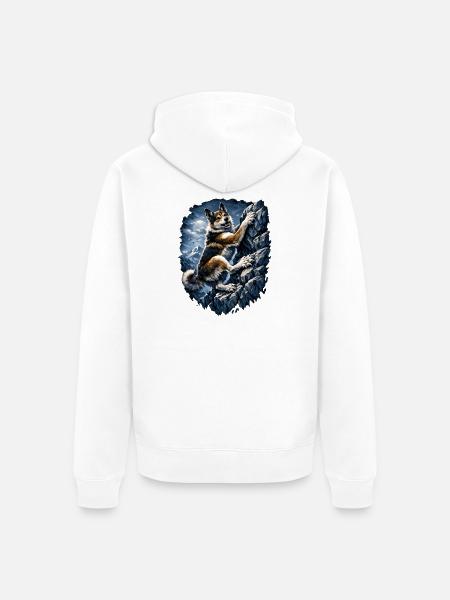 Alpine Husky Climber - Unisex Premium Organic Zip Hoodie - white