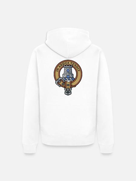 Clan Malcolm Crest - Unisex Premium Organic Zip Hoodie - white