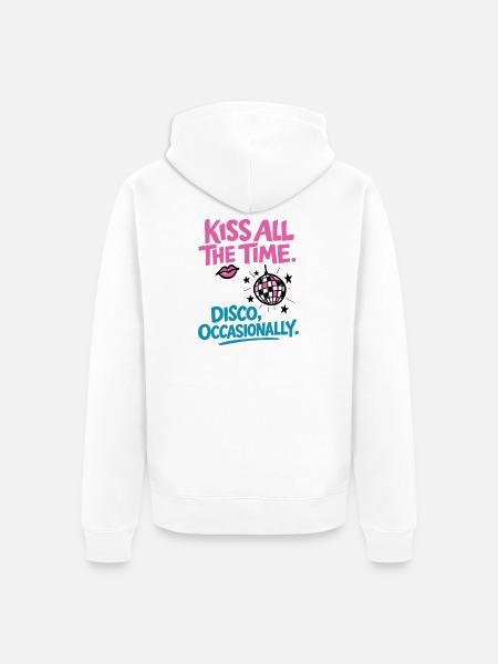 Kiss all the time - Unisex Premium Organic Zip Hoodie - white