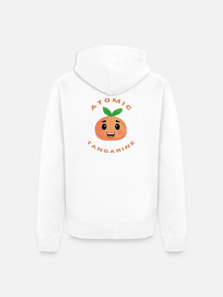 Atomic Tangarine kawaii art - Unisex Premium Organic Zip Hoodie - white