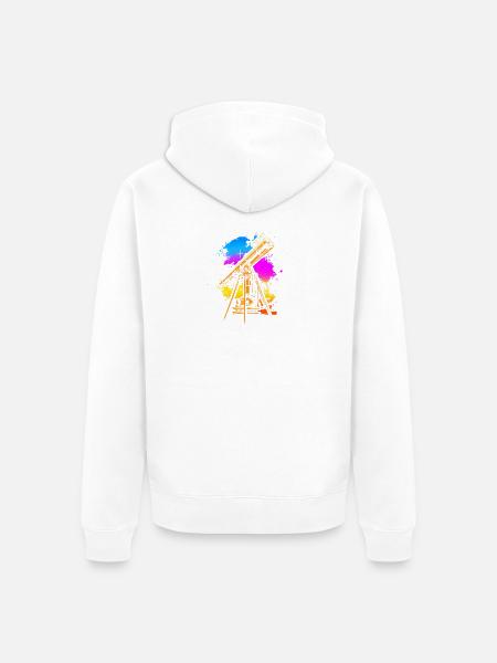 Astrophotography Galaxy Telescope - Unisex Premium Organic Zip Hoodie - white