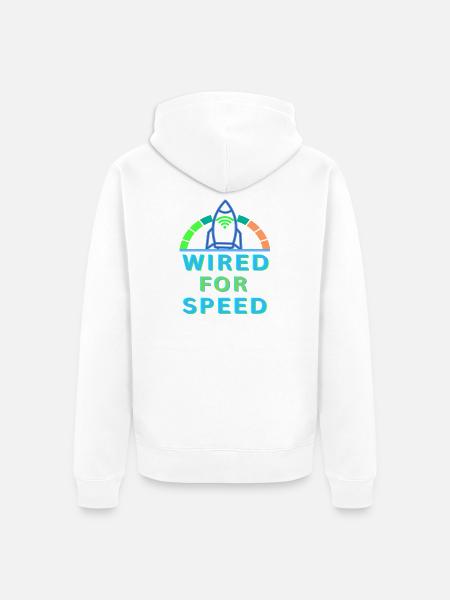 Wired for Speed - Unisex Premium Organic Zip Hoodie - white