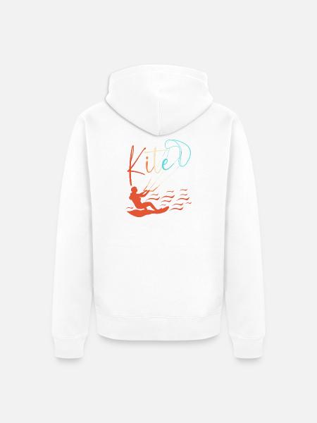 Kitesurfing Kite Water Sports - Unisex Premium Organic Zip Hoodie - white