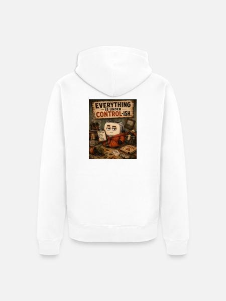 Everything Under Controlish - Unisex Premium Organic Zip Hoodie - white