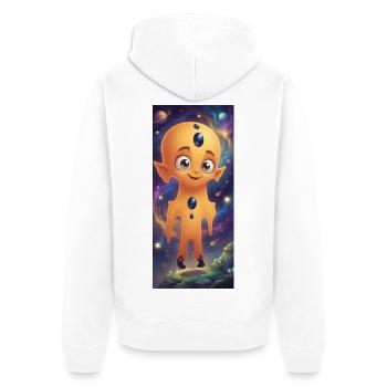 Cosmic Gemling - Unisex Premium Organic Zip Hoodie - white - Back - Nico (187cm)