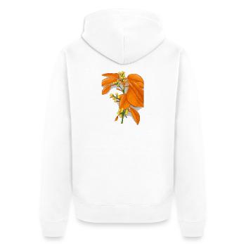Amber Autumn Leaves - Unisex Premium Organic Zip Hoodie - white - Back - Nico (187cm)