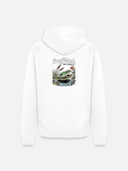FrogWatch Field Observer Wetland - Unisex Premium Organic Zip Hoodie - white