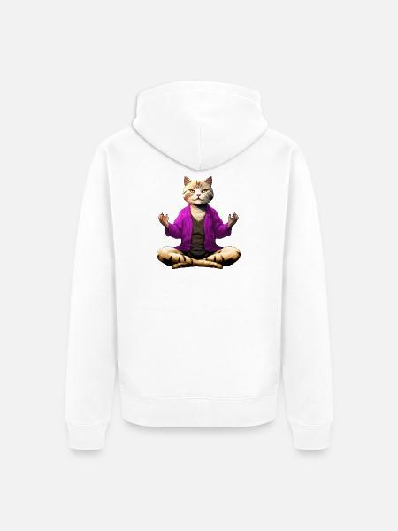 Yogi the Cat - Unisex Premium Organic Zip Hoodie - white
