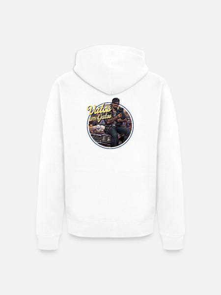Vatos with Gatos - Unisex Premium Organic Zip Hoodie - white