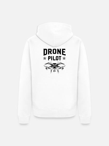 Drone Pilot - Unisex Premium Organic Zip Hoodie - white