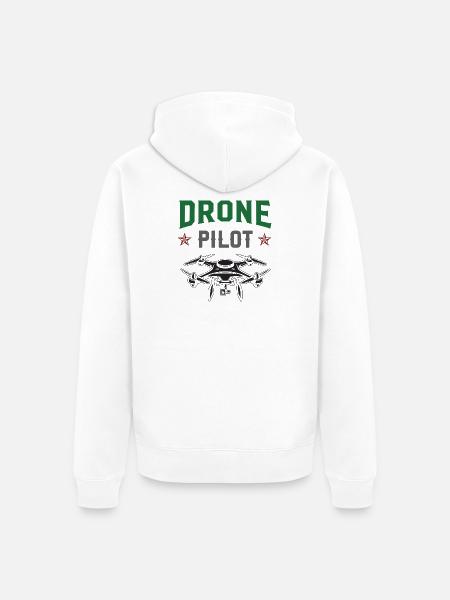 Drone Pilot - Unisex Premium Organic Zip Hoodie - white
