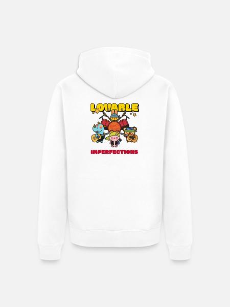 Lovable Imperfections Rock Band - Unisex Premium Organic Zip Hoodie - white