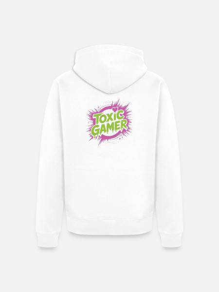 Toxic Gamer - Unisex Premium Organic Zip Hoodie - white