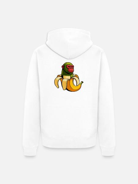 Chimpanzini Bananini Italian Brainrot Meme Art - Unisex Premium Organic Zip Hoodie - white