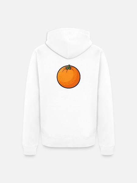 Orange - Unisex Premium Organic Zip Hoodie - white