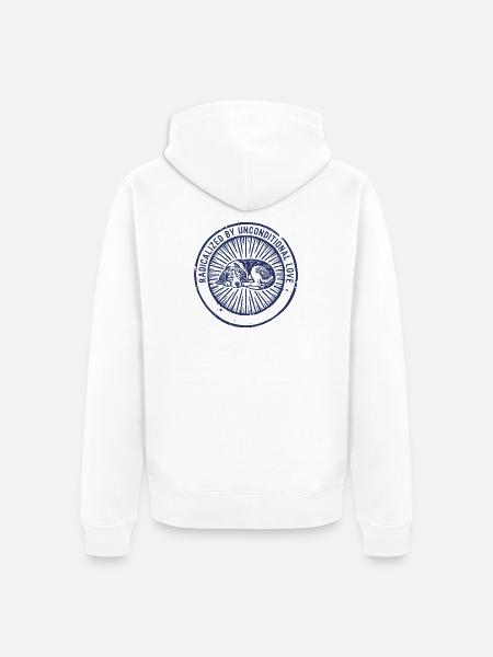 Unconditional Love Sleeping Dog - Unisex Premium Organic Zip Hoodie - white