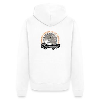 Chasing Dreams | Moonlight Moon Art - Unisex Premium Organic Zip Hoodie - white - Back - Nico (187cm)