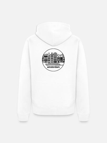 amsterdam - Unisex Premium Organic Zip Hoodie - white
