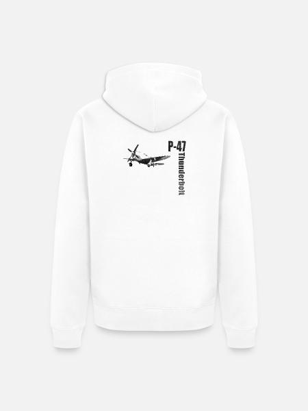 P-47 - Unisex Premium Organic Zip Hoodie - white