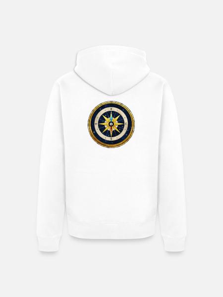 Stellar Golden Compass - Unisex Premium Organic Zip Hoodie - white