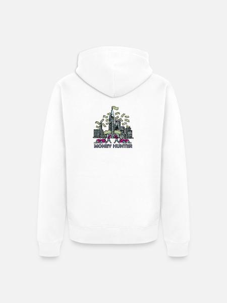 money hunter - Unisex Premium Organic Zip Hoodie - white