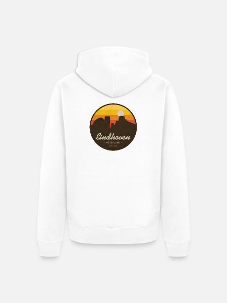 Eindhoven Sunset Retro Badge - Unisex Premium Organic Zip Hoodie - white